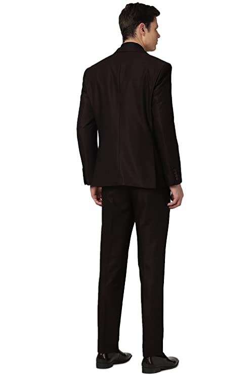 Men's Polyester Blend Brown Three Piece Suit Business Pants Set (VHSUCSLFL78182 44) - Image 2