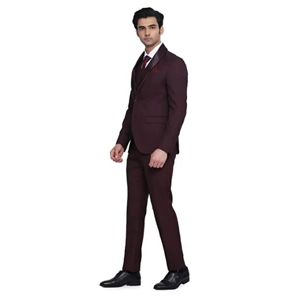 Hildo 6X Check Suits in Wine - Image 3