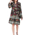 Women's Polyester Fit and Flare Knee-Length Dress