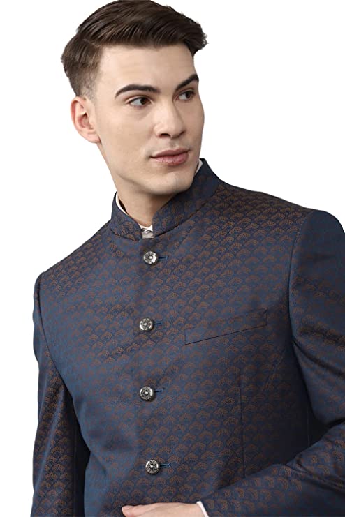 Men's Slim Blazer (VHBZCSLFR20524_Navy_40) - Image 3