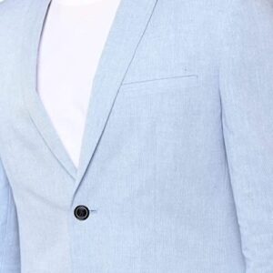 Men's Slim Blazer (ASBZMSLFB79958_Blue_44)