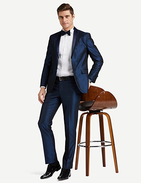 V Dot Men's Poly Viscose Shawl Collar Suit - Image 3