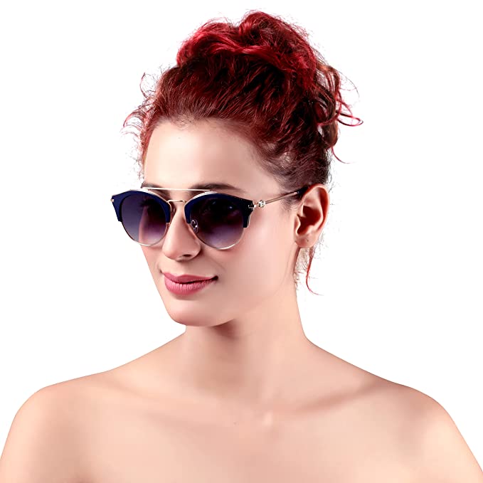 Gradient Round Unisex Sunglasses 9000 Blu/Gld C5 LC 49 S |49| Blue Colour Lens - Image 2