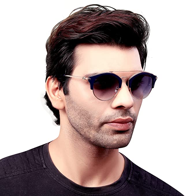 Gradient Round Unisex Sunglasses 9000 Blu/Gld C5 LC 49 S |49| Blue Colour Lens - Image 3